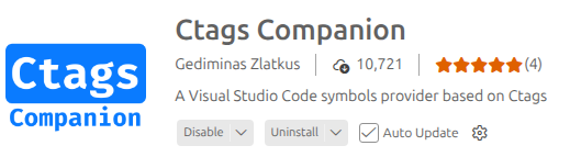 Ctags Companion Extension